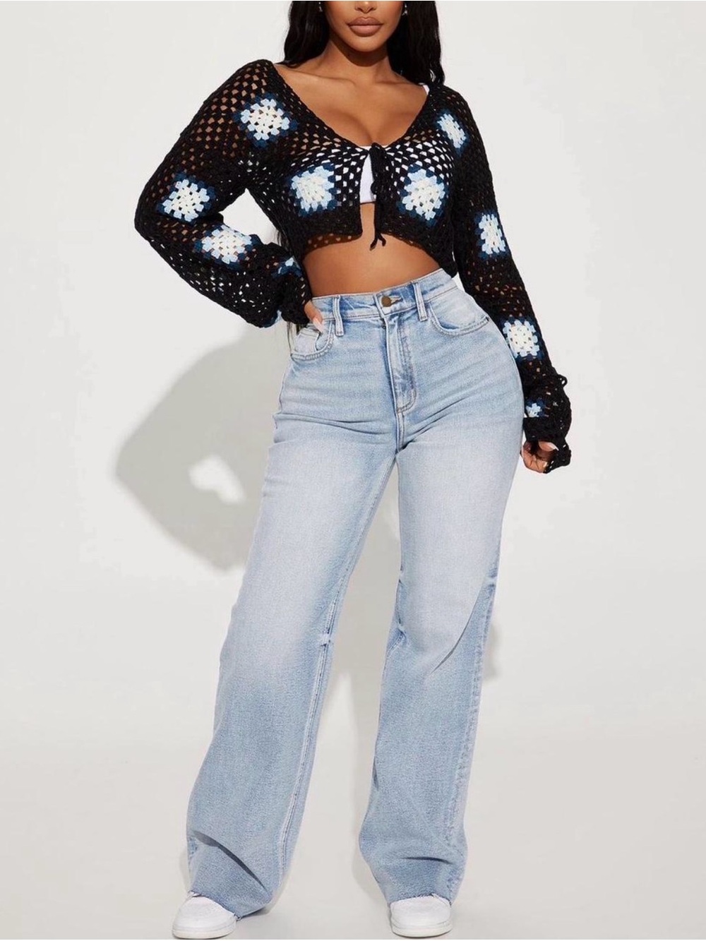 Fashion Nova Light Blue Straight Leg High-Rise Jeans